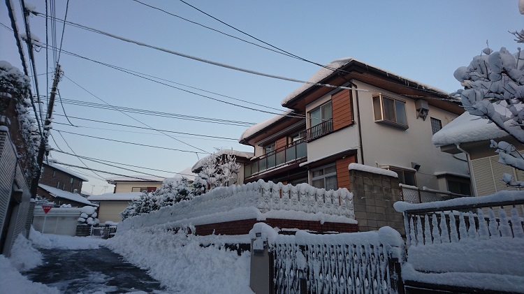 snow covered home